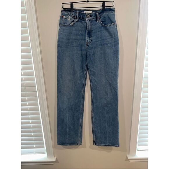 Abercrombie & Fitch 90's Relaxed High Rise Jean 6R Medium Wash - Picture 2 of 4